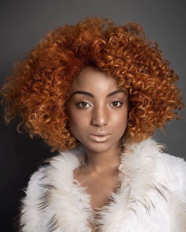Copper curly Spanish ethnic Cuban curly wig - weedspro.com