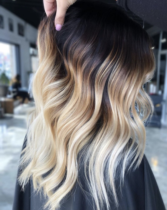 High contrast brown to blonde ombre! Obsessed with this look and the curls!