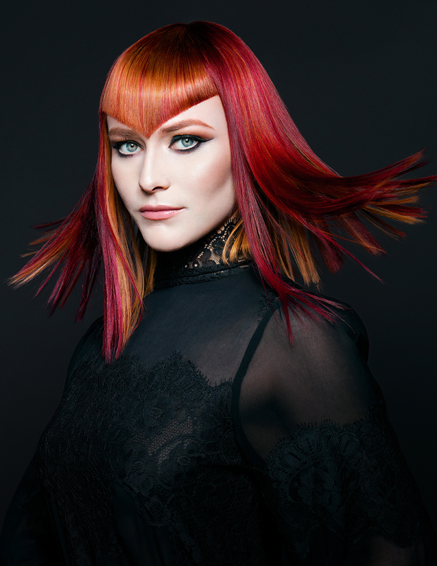 Vivid red color blocking - Bangstyle - House of Hair Inspiration