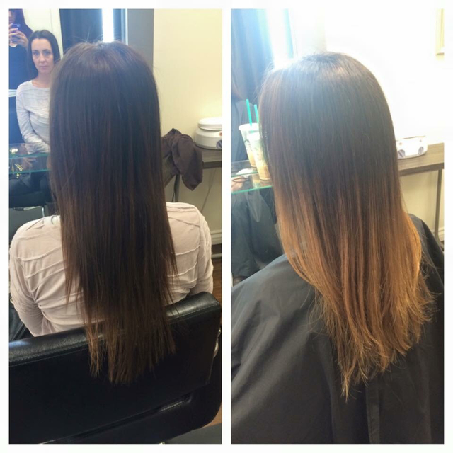 Before & after ombre 