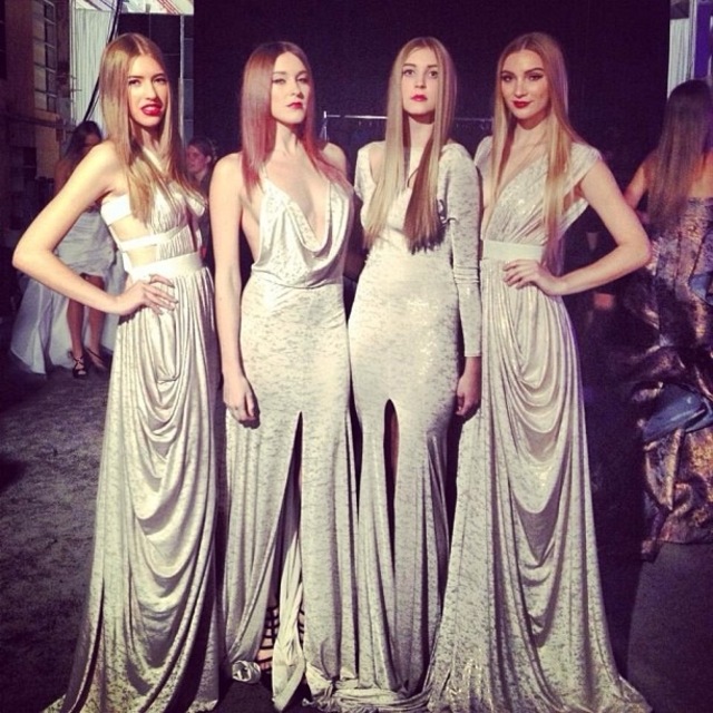 Michael Costello models backstage