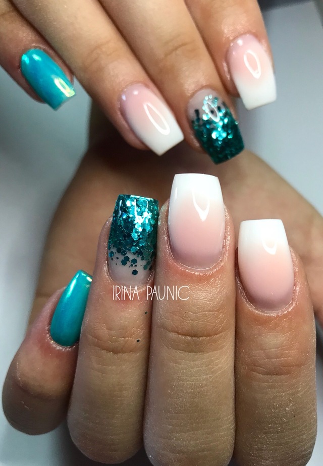 Babyboomer With Glitter And Aurora Nailstyle House Of Nail Inspiration