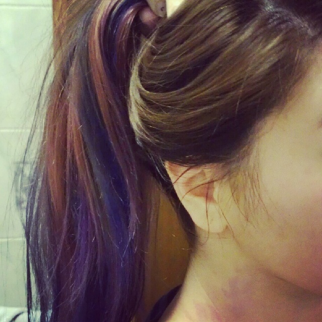 High colourful ponytail.