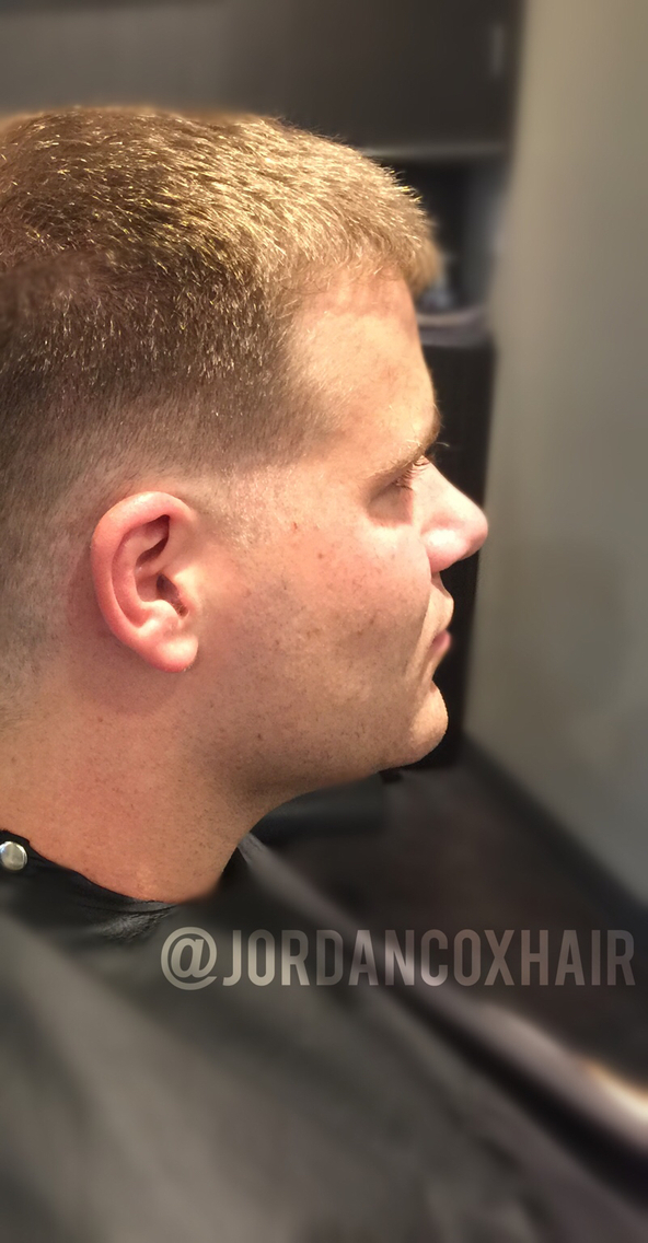 Skin fade done with scissors by me. 