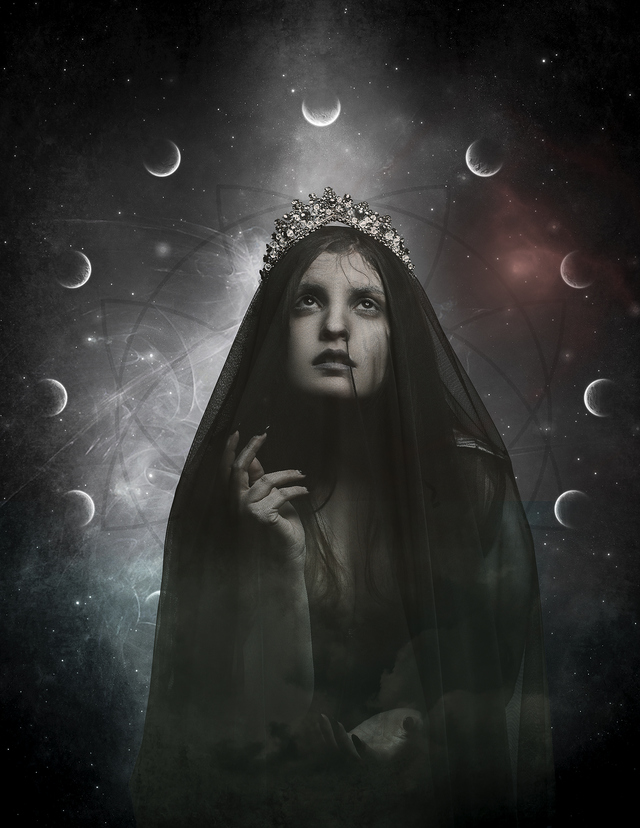 Nyx, a primordial goddess and queen of the night. 