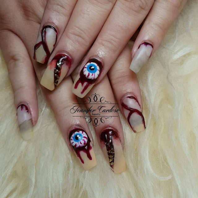 Gore Halloween Nails Jennifercbeauty Nailstyle House Of Nail Inspiration