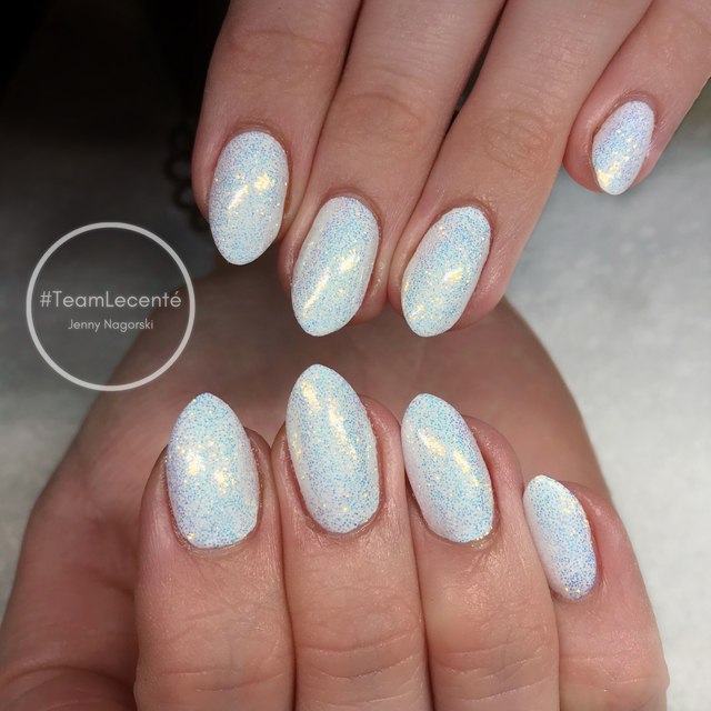 Lecente Golden White Iridescent Glitter Nailstyle