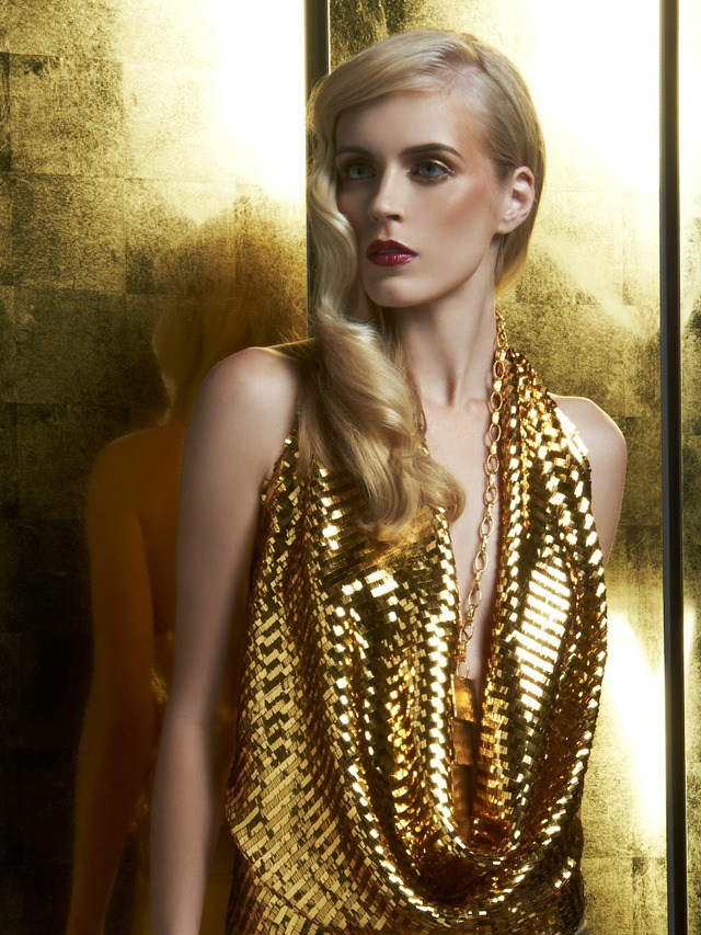 "A Girl in Gold" Influential Magazine February 2014 Hair &amp; Makeup: Walter Fuentes, Photo: Jorge Rivas