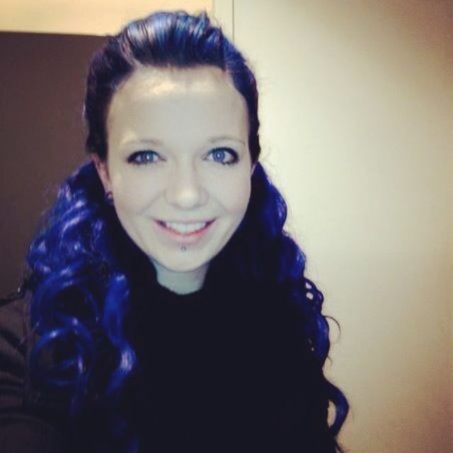 Blue hair. 