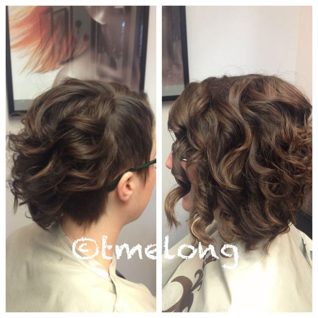 Christena; asymmetrical curls  