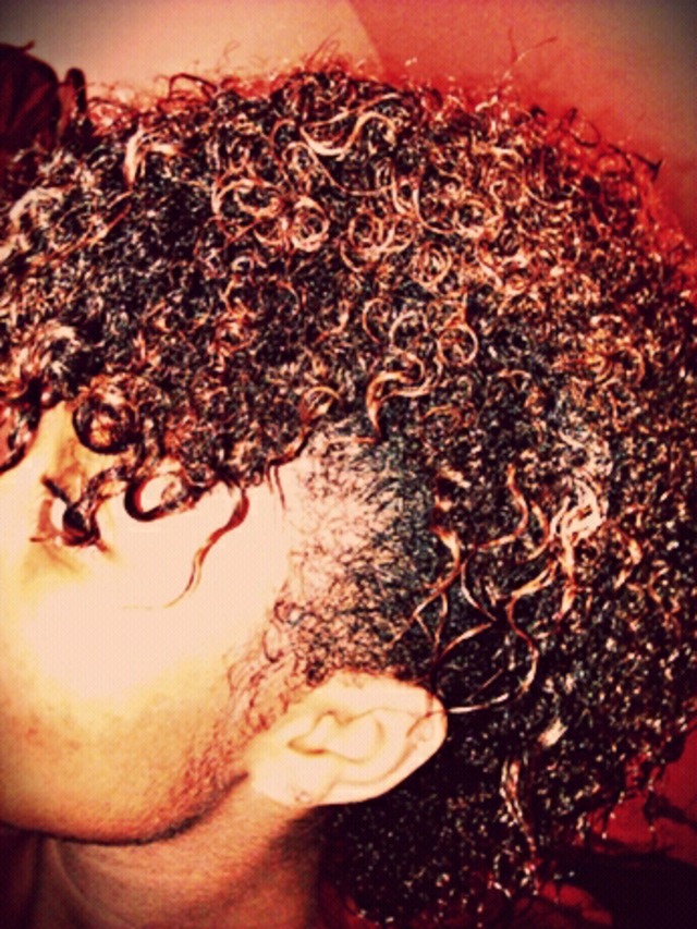 Curly wet hair