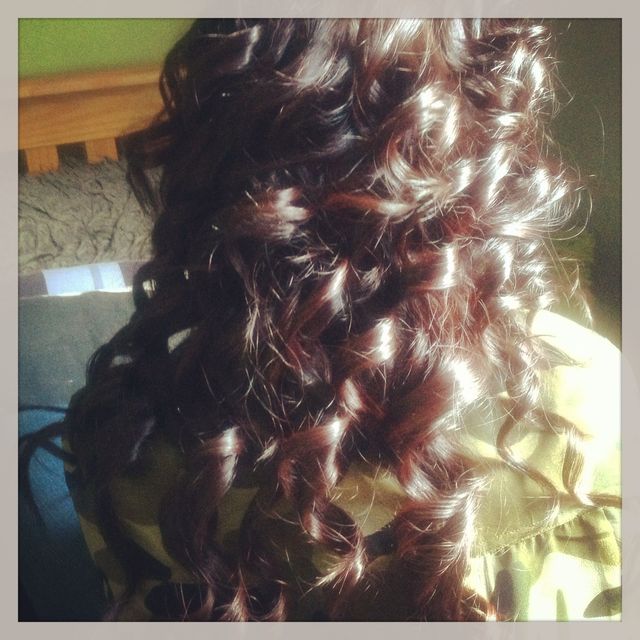 Emma's curly hair done by me 