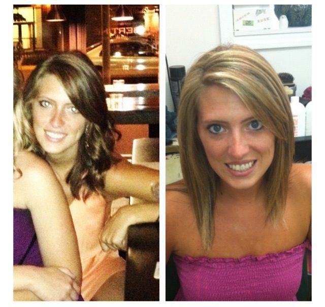 before and after natural blonde highlights