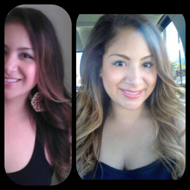 before and after ombre