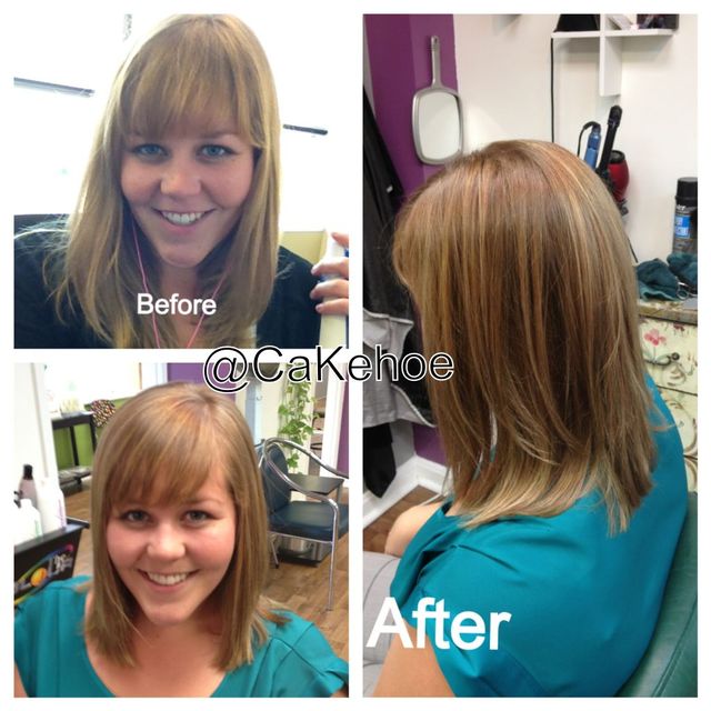 before and after- toning down blonde for fall + haircut