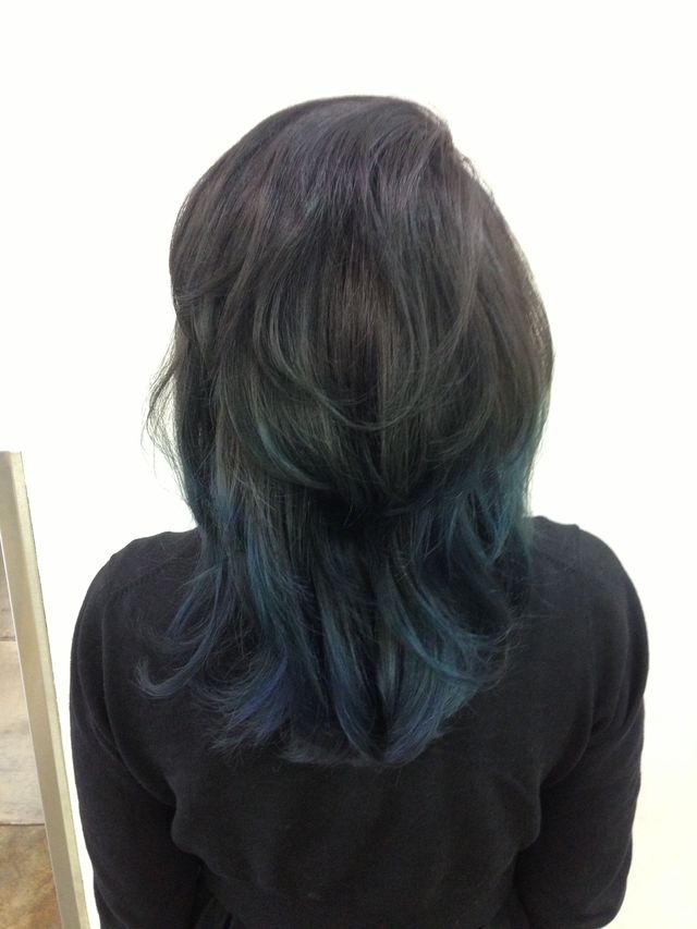 black to navy ombre