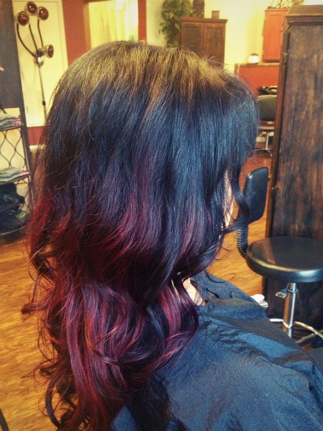 black to red ombré 