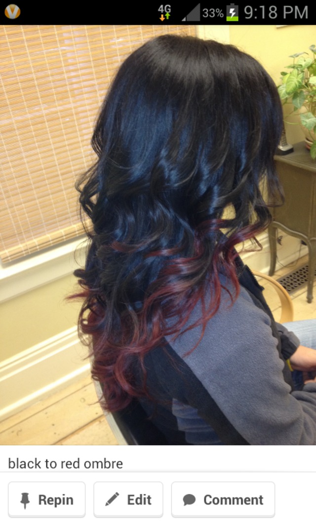 black to red ombre