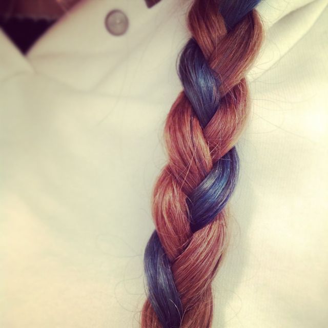 blue and blonde braid