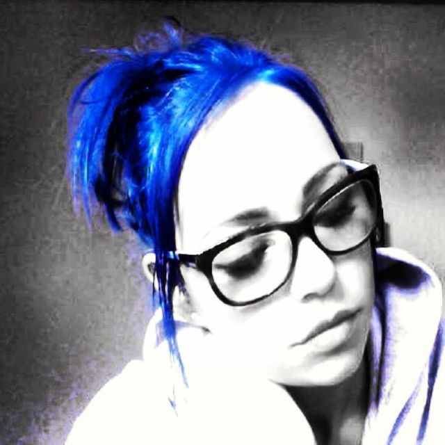 blue hair.