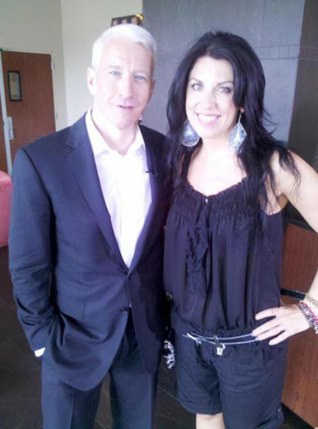 On set with Anderson Cooper