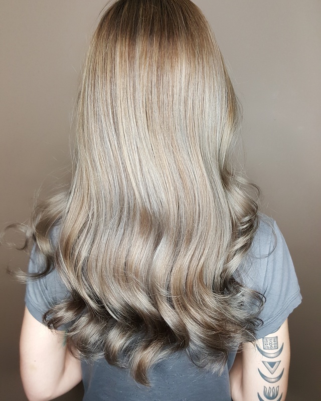 A mix of babylights and balayage