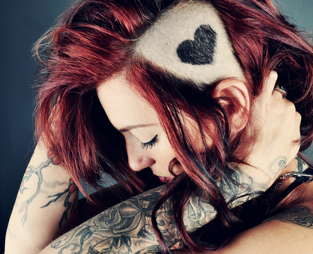 Undercut with dyed-in heart