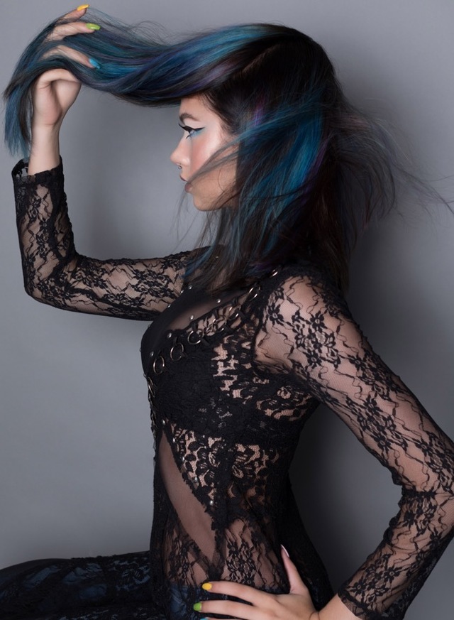 Blue hair vibe stylist: PaulIna & Taya