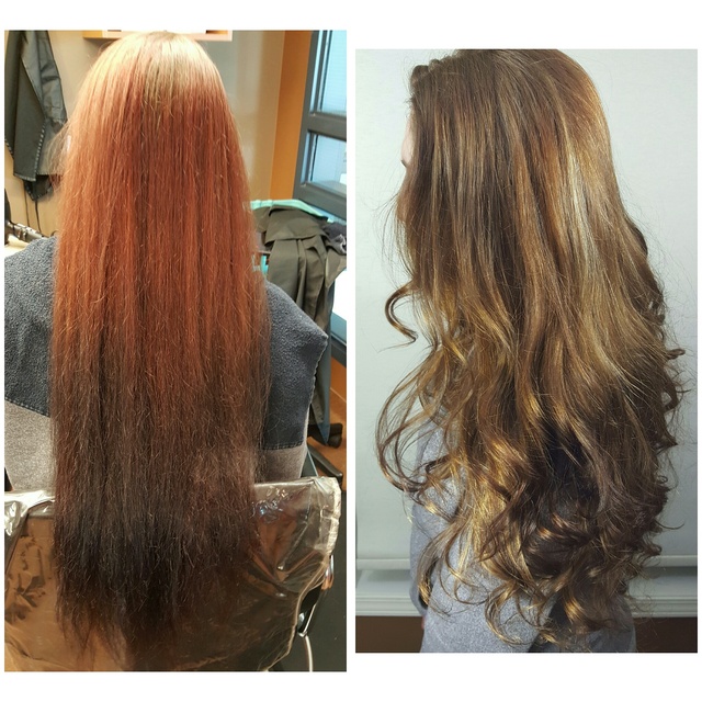 Her first professional colour after using a box for many years. 