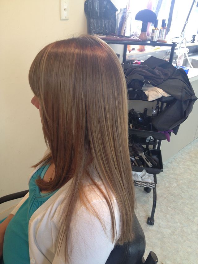 light brown base and blonde pieces and foils