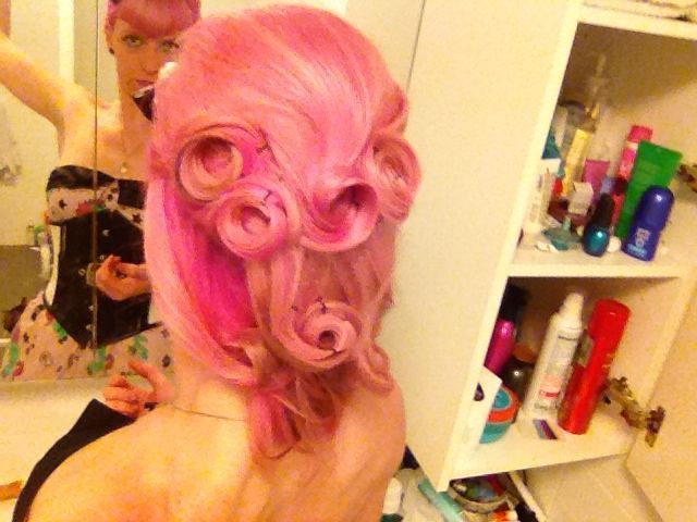 pink pin curls