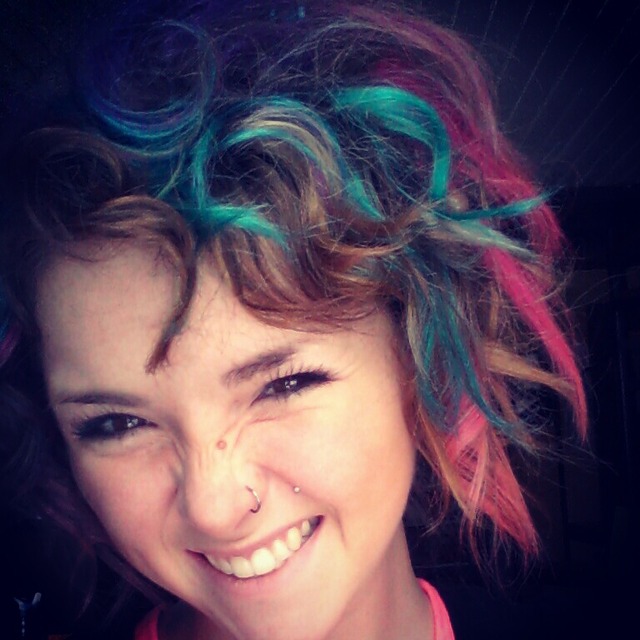 rainbow curly hair