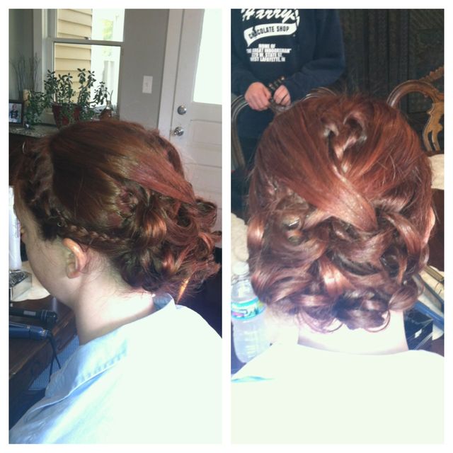 red hair updo