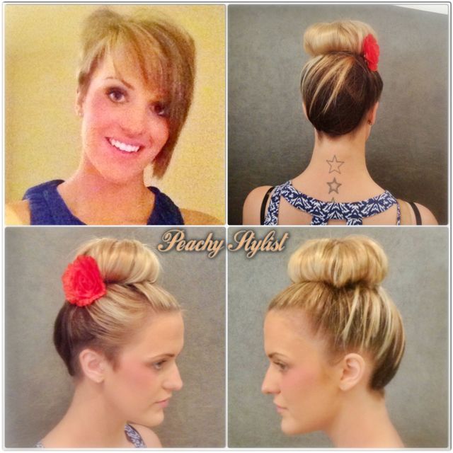 short back and side asymmetric cut transformed into an updo