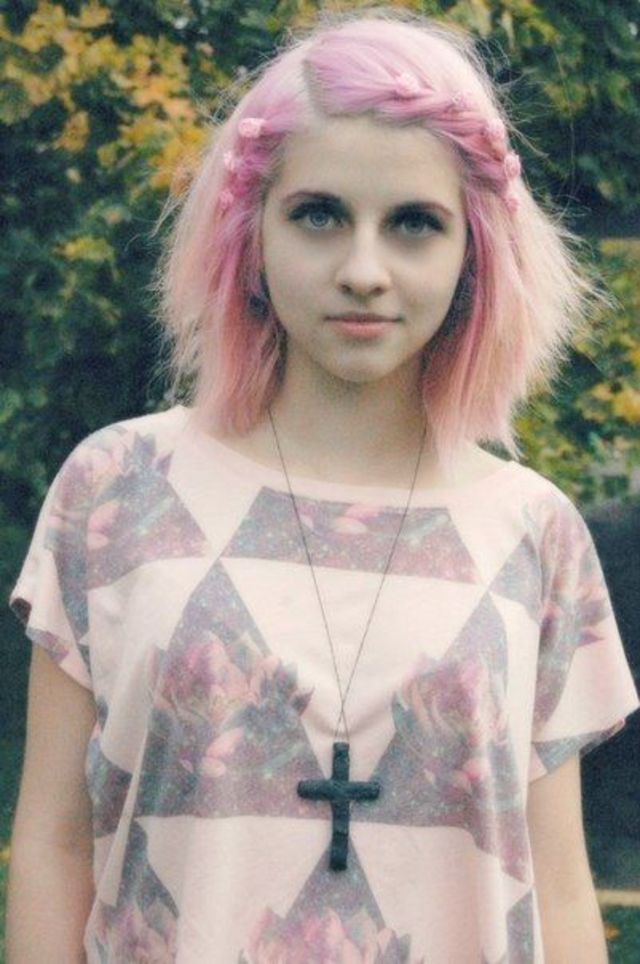 short pastel pink hair