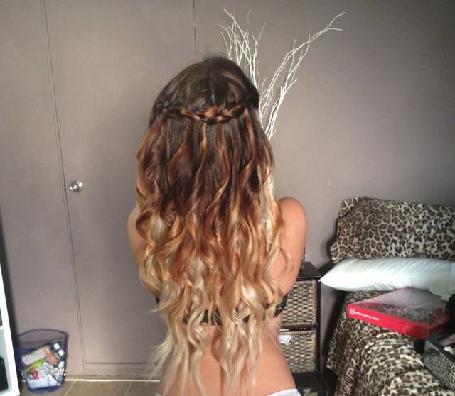 waterfall braid &amp; curls